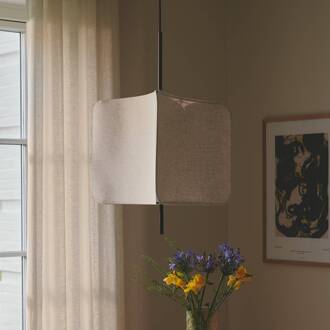 Nordlux Hanglamp Tinto, driehoekige textielen kap, zwart/beige zwart, beige