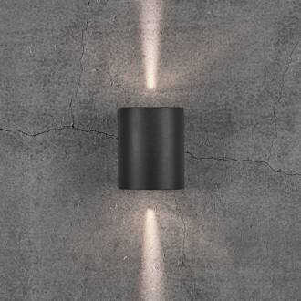 Nordlux LED buiten wandlamp Canto 2 Seaside, zwart, aluminium, 10 cm zwart gestructureerd