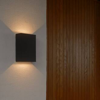 Nordlux LED buiten wandlamp Fold Seaside up/down, 10 x 15 cm, zwart