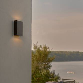 Nordlux LED buiten wandlamp Fold Seaside up/down, 15 x 21 cm, zwart