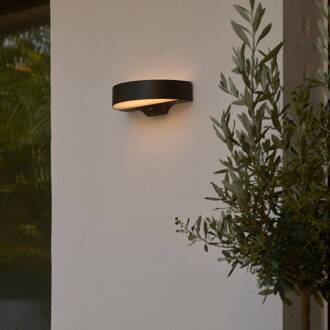 Nordlux LED-zonne-buitenwandlamp Monay Round, zwart, IP44