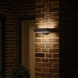 Nordlux LED-zonne-buitenwandlamp Monay Square zwart IP44