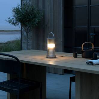 Nordlux Linton tafellamp voor buiten, gegalvaniseerd zink, transparant