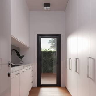 Nordlux Plafondlamp Ethan, 4-lamps, zwart mat zwart, messing