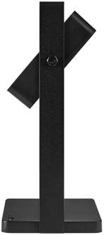 Nordlux Saulio LED tafellamp op zonne-energie, zwart, IP44, aluminium, USB, zwart, wit gesatineerd