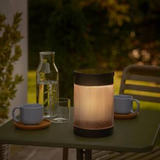 Nordlux Solar tafellamp Coupar, zwart, kunststof, IP44 zwart, transparant