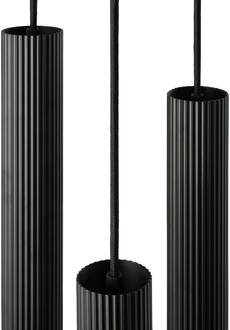 Nordlux Vico hanglamp, 3-lamps, rondel, metaal, zwart