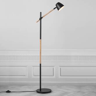 Nordlux Vloerlamp Theo, van essenhout zwart, licht hout