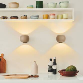 Nordlux Wandlamp Belir up/down met stekker, bruin