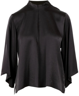 Normaal Overhemd Forte Forte , Black , Dames - L,M