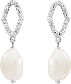 'Normandië' Dames 925 Sterling Zilveren Set: Ketting + Oorbellen + Ring - Zilver SET-7574 - L