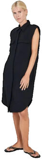 NORR Mara shirt dress black - - maat M Zwart