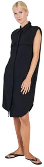 NORR Mara shirt dress black - Zwart - XS