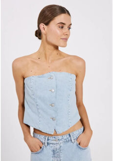 NORR Ninni tube denim top - - maat L Lichtblauw