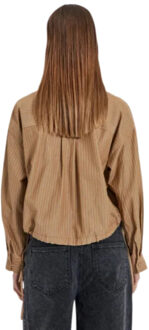 NORR Travis shirt khaki stripe - Wit - M