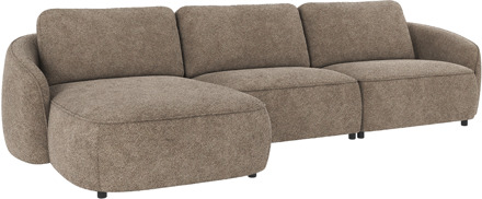 Norris gestoffeerde 4-zits hoekbank bruin - links - 319 cm