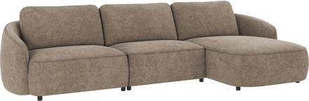 Norris gestoffeerde 4-zits hoekbank bruin - rechts - 319 cm
