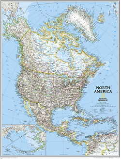 North America Classic, Enlarged &, Laminated