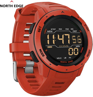 NORTH EDGE Mars Men Digital Watch Men's Military Sport Watches Waterproof 50M Pedometer Calories Stopwatch Hourly Alarm Clock
