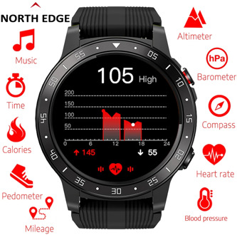 North Edge Smart Digital Watch Men Running Sport GPS Watches Bluetooth Phone Call Waterproof Heart Rate Compass Altitude Clock