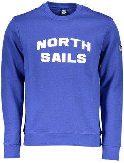 North Sails Blauwe Katoenen Trui met Print North Sails , Blue , Heren - 2Xl,Xl,L,M,S