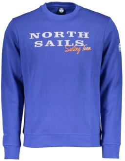 North Sails Blauwe Katoenen Trui met Print North Sails , Blue , Heren - 2Xl,Xl,L,M,S