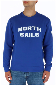 North Sails Blauwe Ronde Hals Sweatshirt North Sails , Blue , Heren - 2Xl,Xl,L,M,S