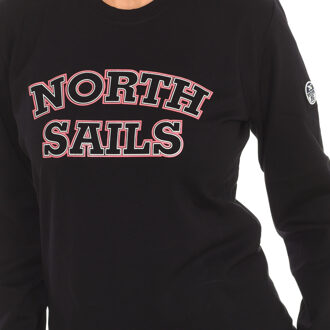 North Sails Dames sweatshirt met lange mouwen en ronde hals 9024210 Zwart