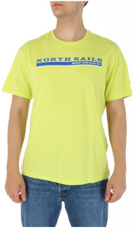 North Sails Gele ronde hals T-shirt North Sails , Yellow , Heren - Xl,L,M,S