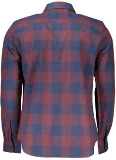 North Sails Geruite Lange Mouwen Shirt Casual Stijl Donkerrood