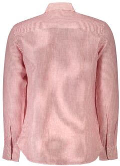 North Sails Gestreepte Linnen Shirt - maat Lichtroze