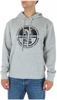 North Sails Grijze Bedrukte Sweatshirt met Lange Mouwen North Sails , Gray , Heren - 2Xl,Xl,L,M,S