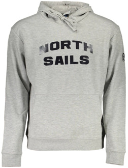 North Sails Grijze Katoenen Trui met Capuchon en Print North Sails , Gray , Heren - L,M