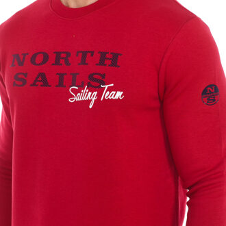 North Sails Heren sweatshirt met lange mouwen en ronde hals 9022970 Donkerrood - 2XL
