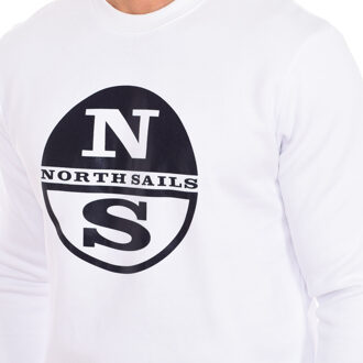 North Sails Heren sweatshirt met lange mouwen en ronde hals 9024130 Wit - XL