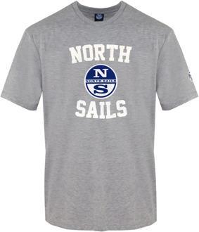 North Sails Heren T-shirt in effen kleur met voorprint North Sails , Gray , Heren - 2Xl,Xl,L,M,S