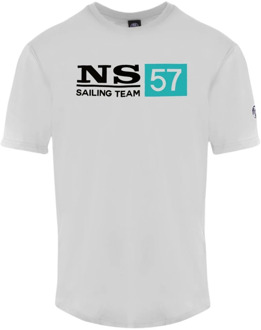 North Sails Katoenen T-shirt Korte Mouwen North Sails , White , Heren - 2Xl,Xl,L,M,S