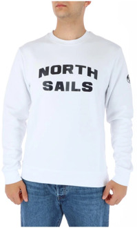 North Sails Klassieke Witte Sweatshirt met Lange Mouwen North Sails , White , Heren - 2Xl,Xl,L,M,S
