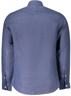 North Sails Lange Mouwen Linnen Shirt - maat Middelblauw