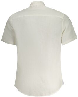 North Sails Linnen Korte Mouwen Shirt Ivoor