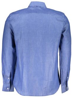 North Sails Linnen Langsleev Hemd Lichtblauw