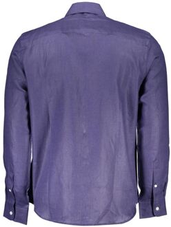 North Sails Linnen Langsleeve Overhemd Middelblauw