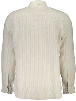 North Sails Linnen Overhemd Gestreept Lange Mouwen Ivoor - S