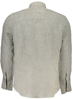 North Sails Linnen Overhemd Klassieke Pasvorm Lichtgrijs