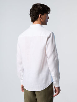 North Sails Overhemd Mandarijn met geborduurd logo Wit - XS
