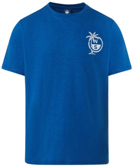 North Sails Palmprint T-shirt North Sails , Blue , Heren - Xl,L,M,S