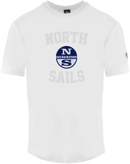 North Sails Stijlvolle Crewneck T-Shirt North Sails , White , Heren - 2XL