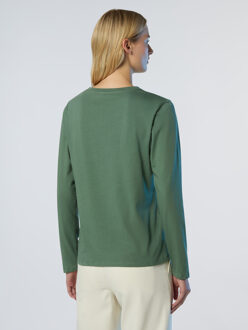 North Sails T-shirt met lange mouwen Met verhoogd logo - maat S Salie Groen