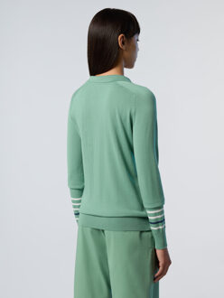 North Sails Trui Aloë vera met V-hals - maat S Groen/Grijs