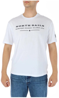 North Sails Witte katoenen T-shirt North Sails , White , Heren - 2Xl,Xl,L,M,S